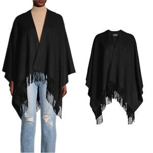 NEW Rag & Bone Cashmere Fringe Poncho in black